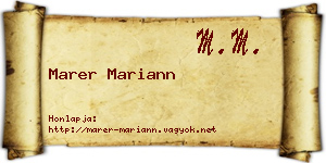 Marer Mariann névjegykártya